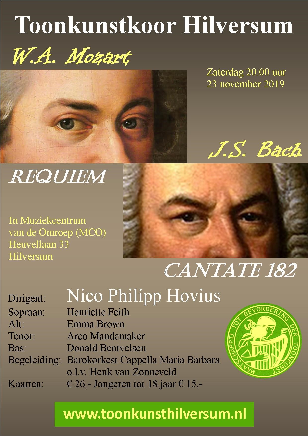 2019 11 Affiche requiem van Mozart en Cantate 182 van Bach